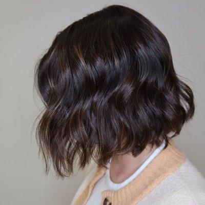 Perfect brunette & cut by Gloss stylist Brianna