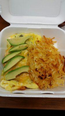 Omelette number 9 with avocado.  Soooo good!!! Ask for homemade hot sauce!