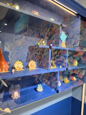 Figurines and Post-It Wall Reflection