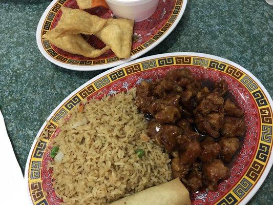 General tso and crab rangoons