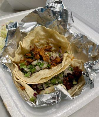 Al Pastor and Chorizo Tacos