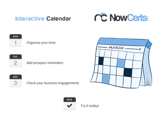 Interactive Calendar by NowCerts.com - Insurance Agency Management System