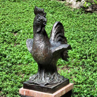 A 1970s rooster statue