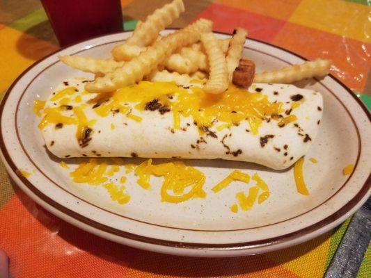 Kids burrito and fries