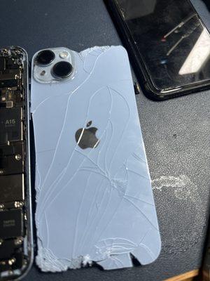 Broken iPhone 14+ Back Glass