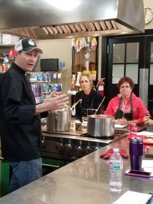 Chef Bryan Lloyd teaching Soups class.