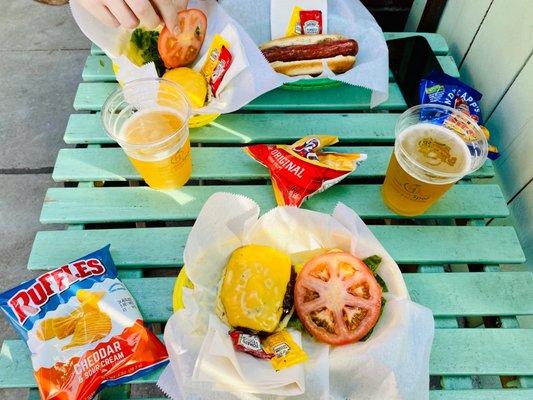 Cheeseburger + Hot Dog + Beer