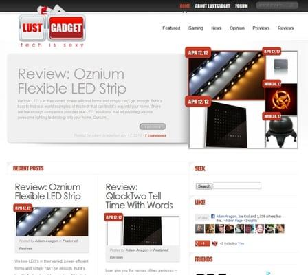 Website for LustGadget Tech Reviews