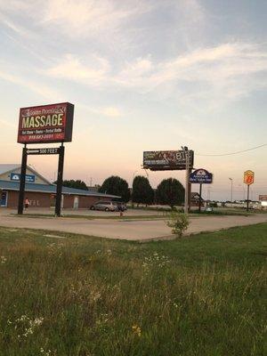 This is the sign on the 69 highway in front of the store