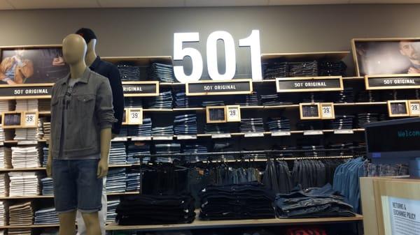 Levi's jeans on display at Charlotte Premium Outlets