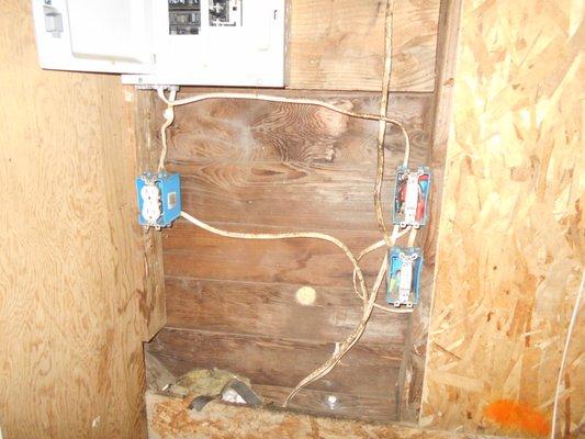 Open and uncovered junction boxes are a safety and fire hazard.