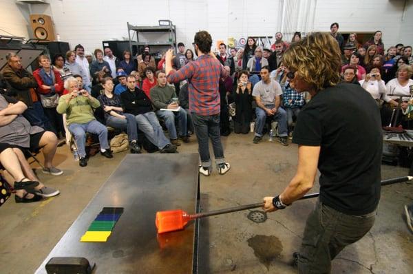 Offering free public glassblowing demonstrations monthly.