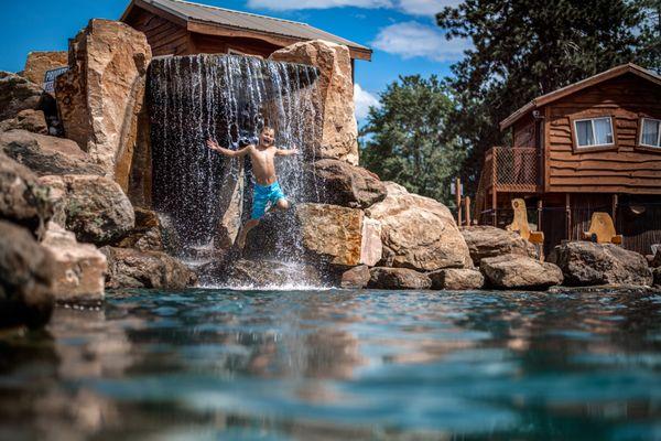 Natural Lagoon with a 10 foot Waterfall - Look Mom this is awesome!