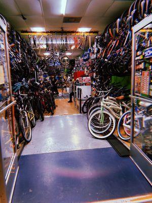 Interior of the bike shop