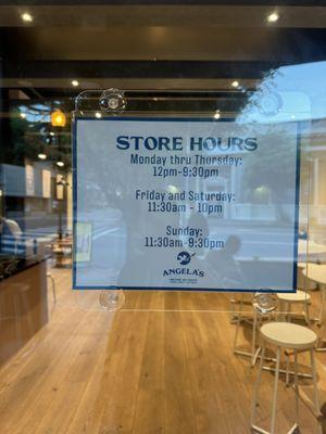 Store hours 7/22/24