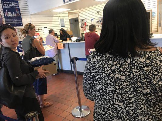 Post office. Tuesday afternoon.