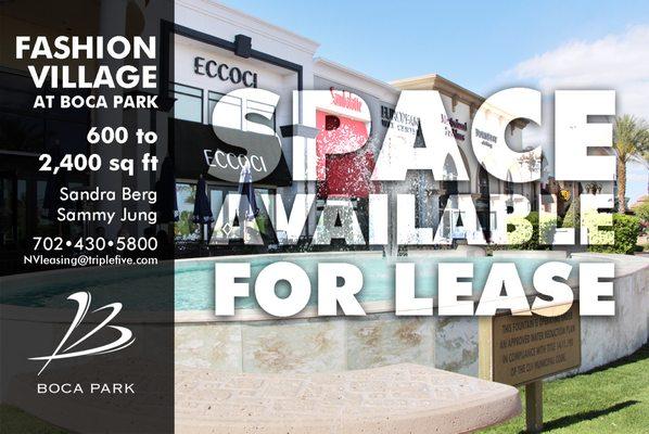 Boca Park Leasing Information