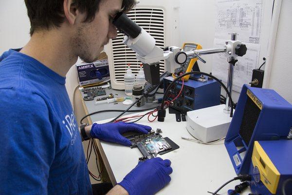 We offer special Micro-soldering services to lower repair costs for clients.