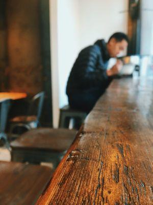 reclaimed wood bar counter