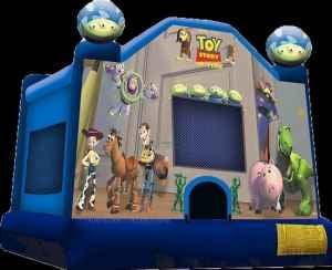 Larger than a standard jumping castle, this Toy Story themed bounce house has a huge 15 x 15 jumping area. Always a hit!