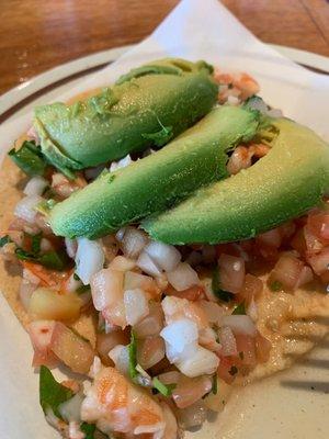 Shrimp tostada