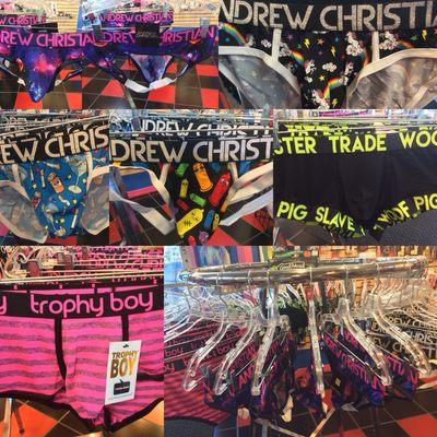 An assortment of our latest stock of Andrew Christian underwear