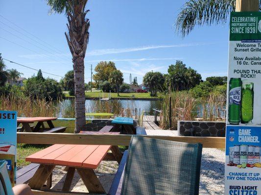 Water side seating.