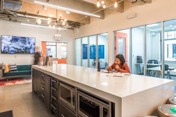 Expansive Trinity Place kitchenette area