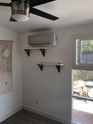 Ductless mini split great for a Yoga relax room