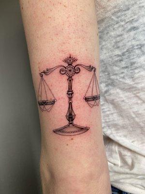 Libra scales tattoo