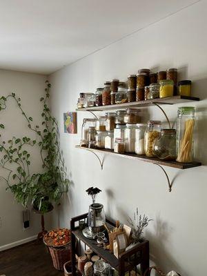 Custom kitchen storage shelving for a customer in Sumner County.