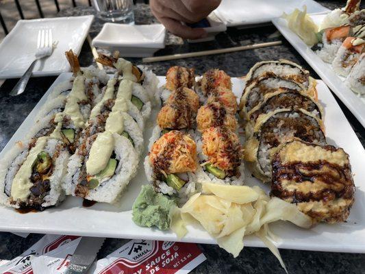 (From left to right) Super Crunchy Maki, Volcano Maki, and Hyde Park Maki