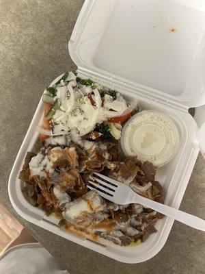 Gyro Platter with salad and rice