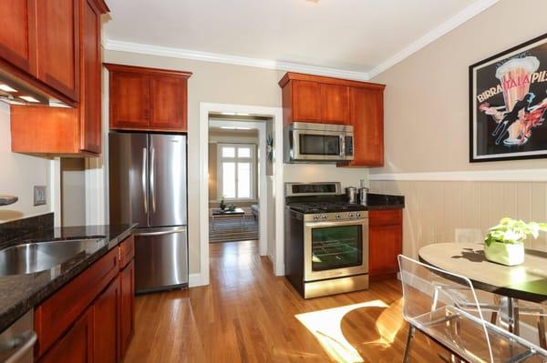 Completely renovated kitchen by Bedrock Construction