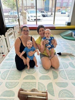 Mommas escaping the heat and socializing in our crawler space.