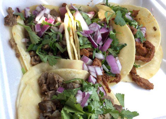 Tacos, of course!  Steak & marinated pork