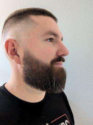 Haircut, fade, beard trim