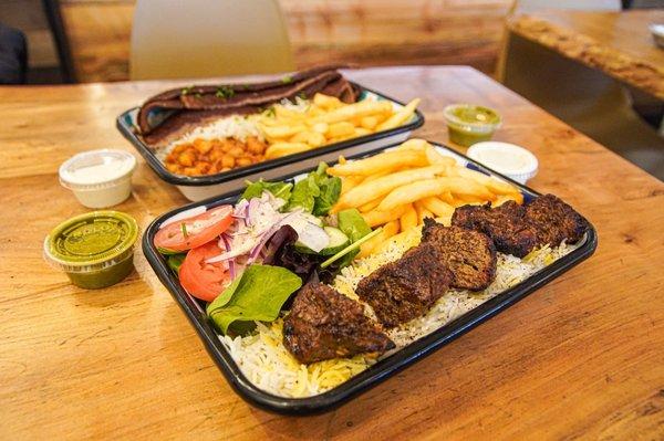 6. Beef & Lamb Gyro Platter, 5. Steak Kabob Platter