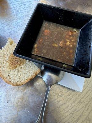 Beef barley soup.   It smelled so good I forgot to take a pic before digging in.