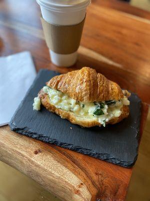 Egg Whites, Spinach, & Swiss Croissant Sandwich; 16oz Toffee Nut Latte