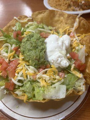 Chile verde taco salad