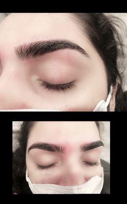 Shaped eyebrows after threading!