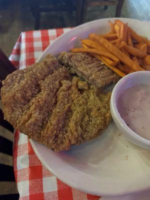 Frozen processed chicken fried steak