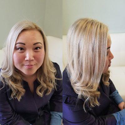 Cool blond for this beautiful asian