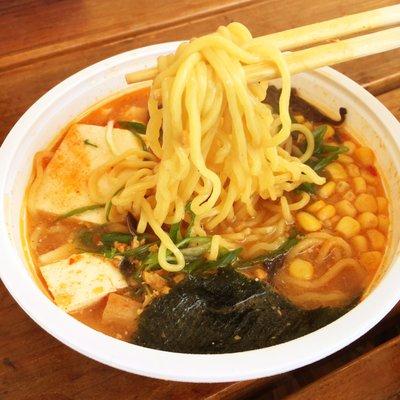 Spicy veggie vegan ramen with tofu ($12). Yum!