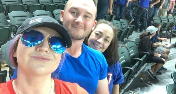 First time at a Rangers game and not being in pain that I could stay for the entire again! Instead of, in the past, leave around 4th inning.