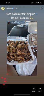 10pc Wings N' Fries & DB Peach Cobbler Spring Rolls