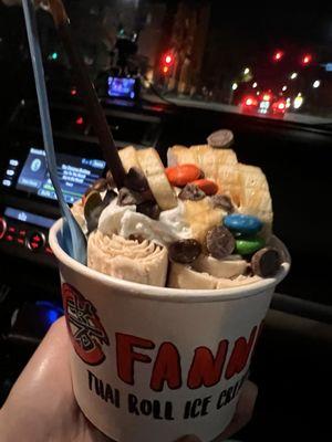 Monkey business with choco chip and m&ms toppings