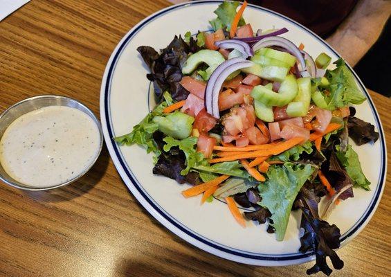 Field Green Salad Caesar dressing  option