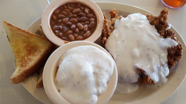 CFS w/ pintos and mashed potatoes